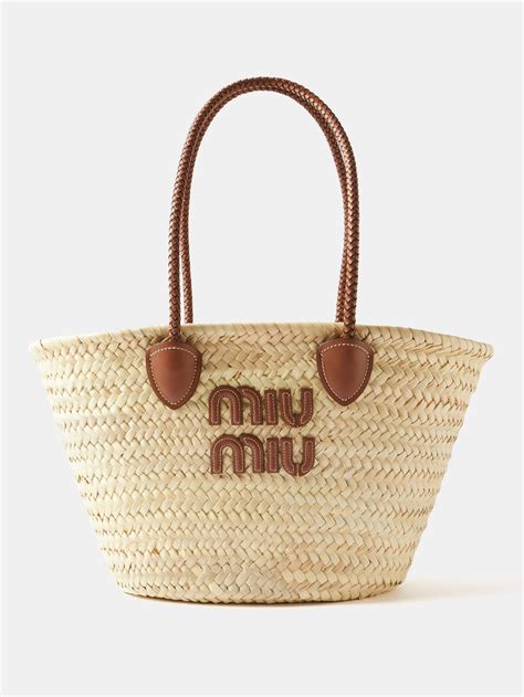 Colorful Woven Handmade Beach Bags With Miu Logo Designer .